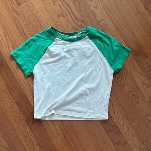 Green and White  Raglan Shirt